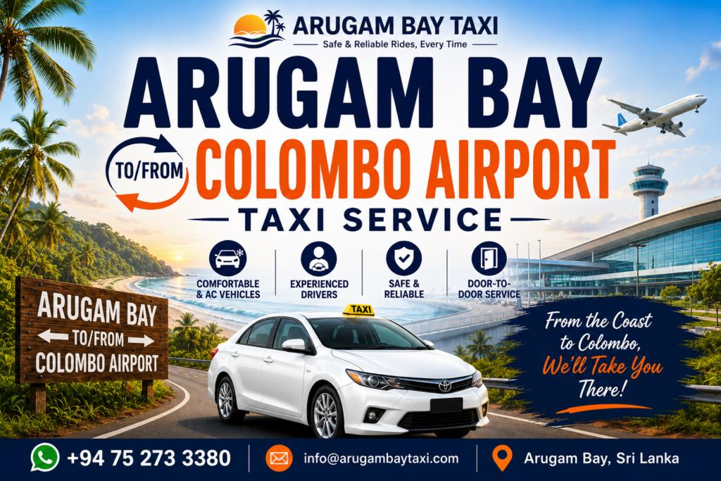 Arugam Bay to Colombo Airport Taxi