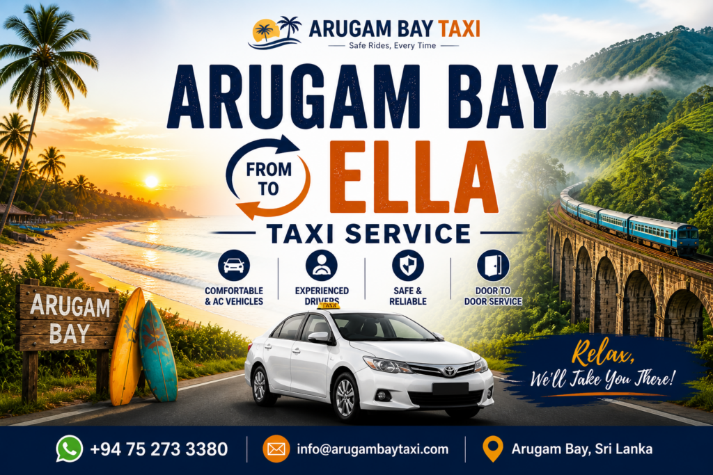 Arugam Bay to Ella Taxi